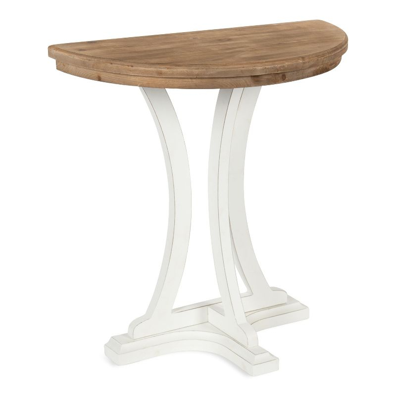Kate and Laurel Linsley Half Circle Wood Console Table, 30x15x31, Rustic Brown