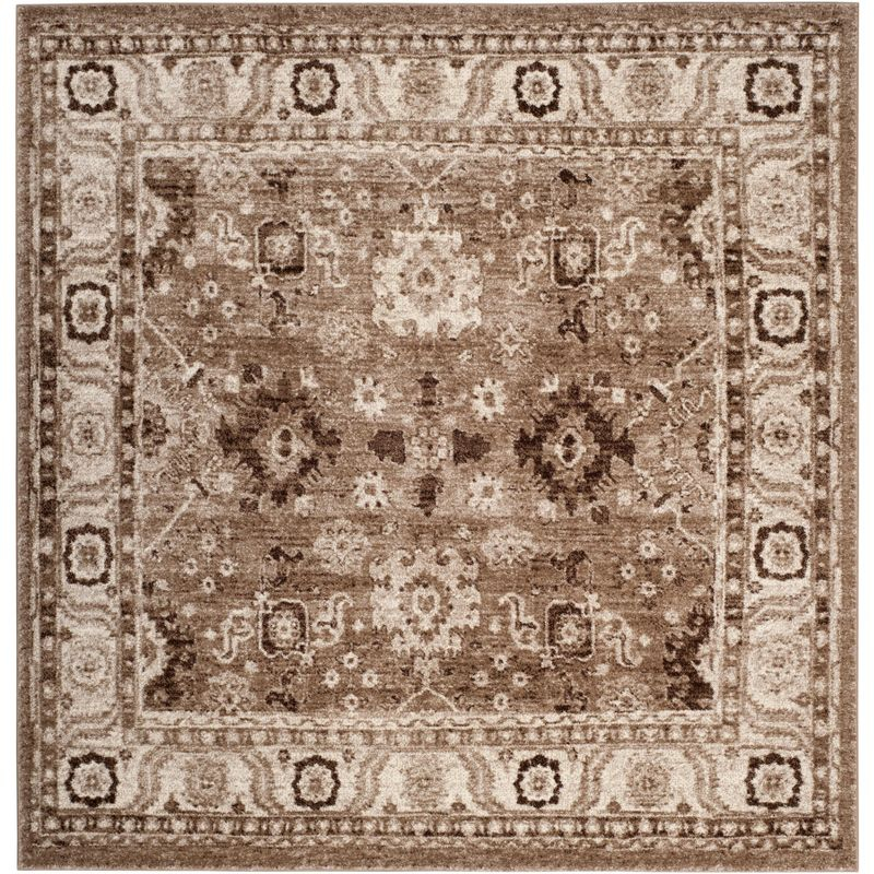 Vintage Hamadan VTH214 Power Loomed Area Rug - Taupe - 4'x4' - Safavieh.