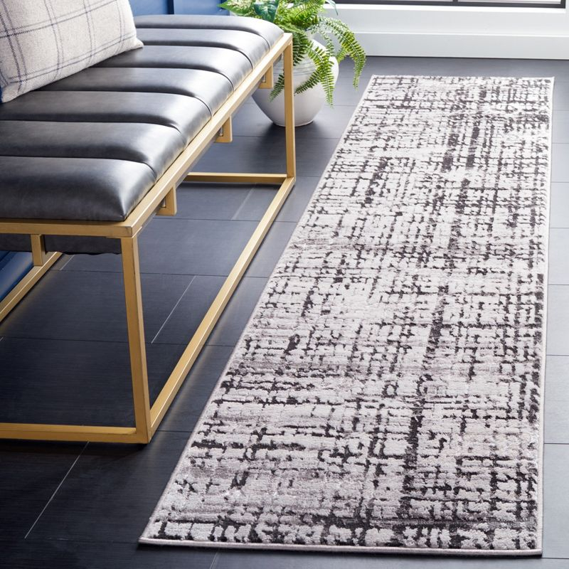 Amelia ALA248 Power Loomed Runner Rug - Gray/Charcoal - 2'x8' - Safavieh.