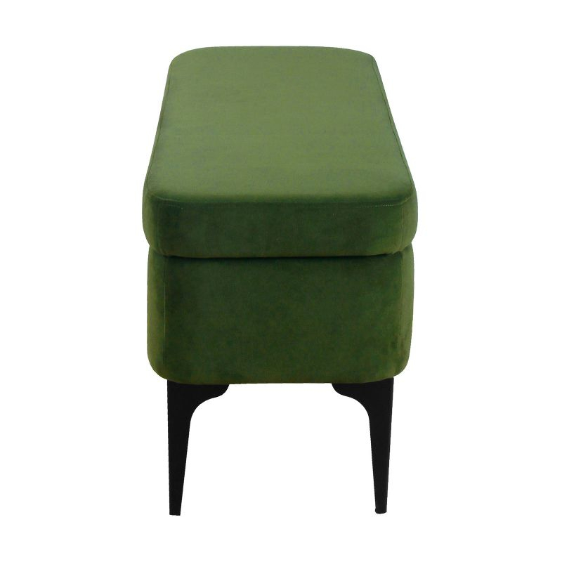 Large Modern Storage Bench Green Velvet - HomePop