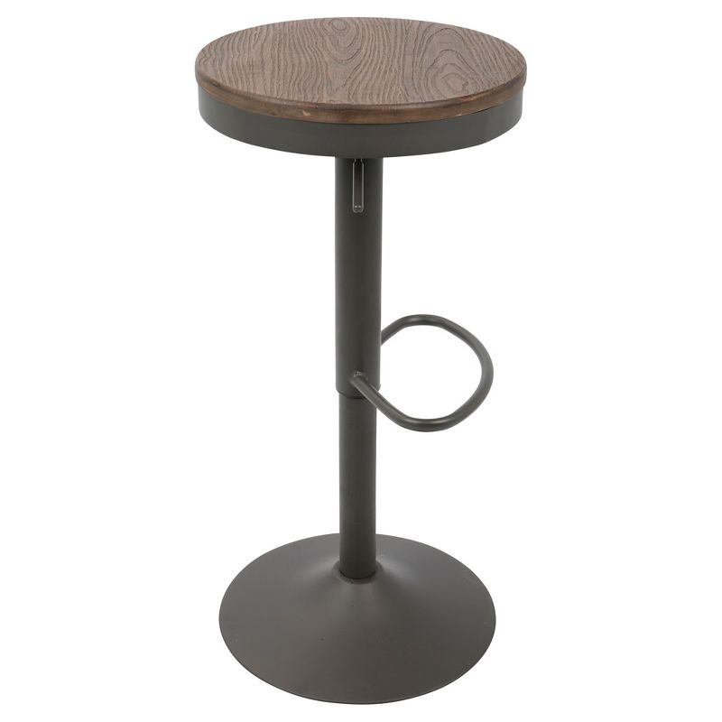 Set of 2 Dakota Adjustable Industrial Barstools Gray - Lumisource