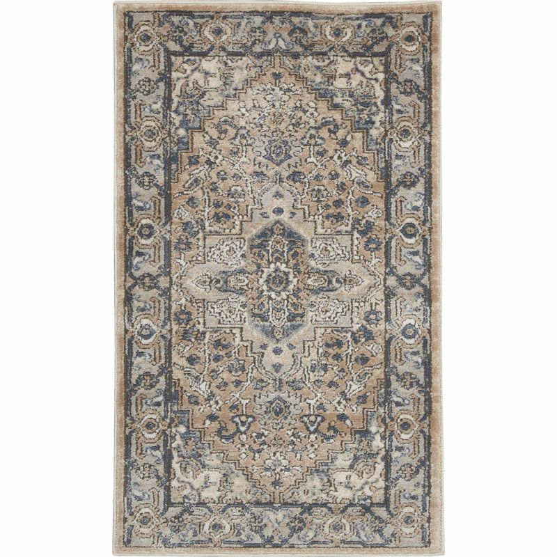 Nourison Concerto Center Medallion Indoor Rug Beige Grey 2'2" x 3'9"