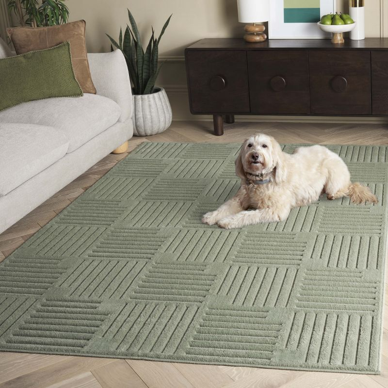 Selena SLE678 Power Loomed Indoor Area Rug - Green - 4'x6' - Safavieh