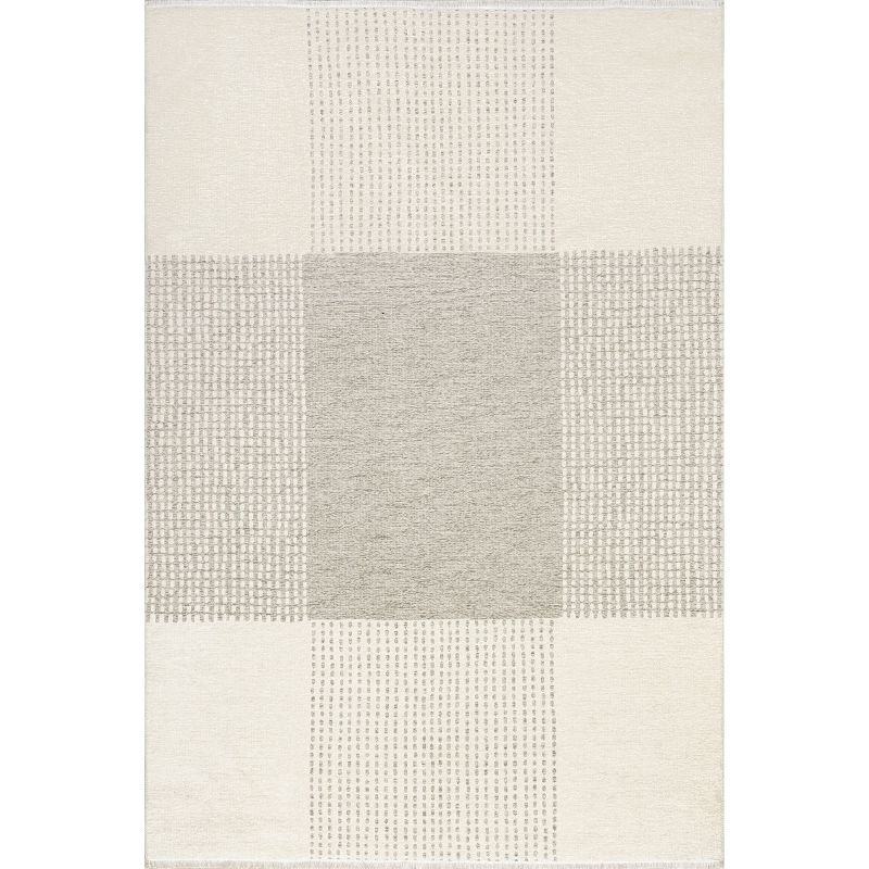 Nuloom Kirby Plaid Pet Friendly Premium Reversible Machine Washable Area Rug, 7' 10" x 10', Cream