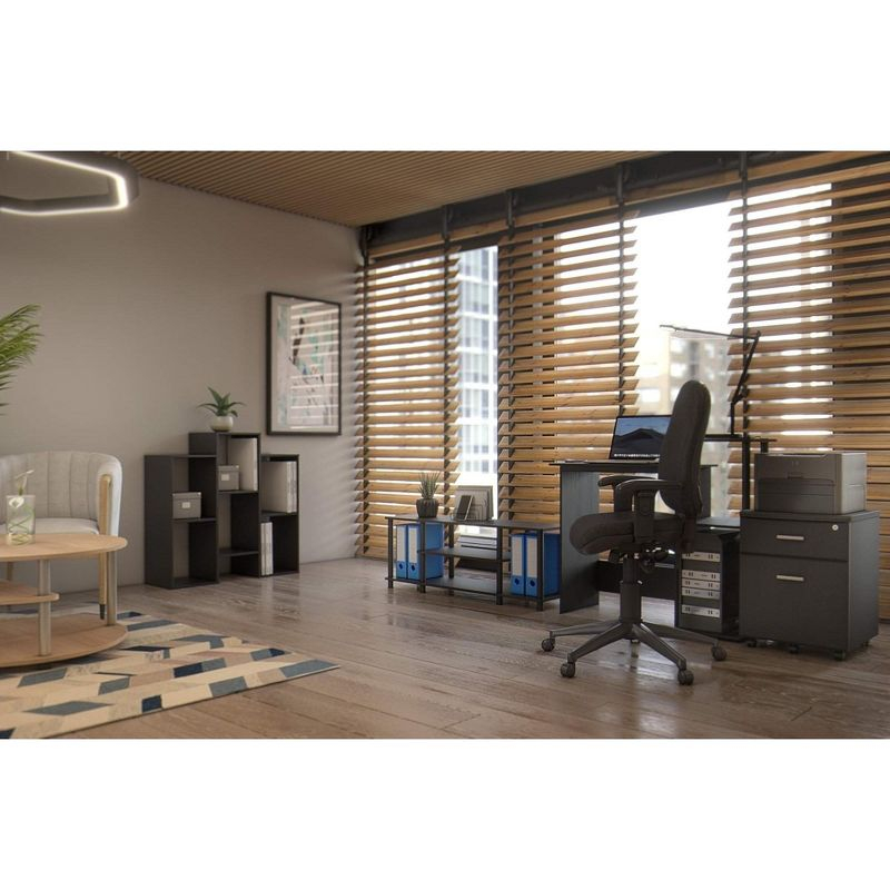 Furinno No Tools 3-Tier TV Stands for TV's up to 50" Entertainment Media Center Walnut/Black