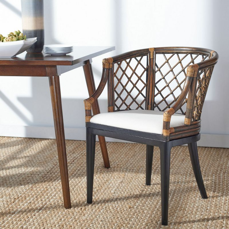Carlotta Arm Chair - SEA4013 - Brown/Black - Safavieh