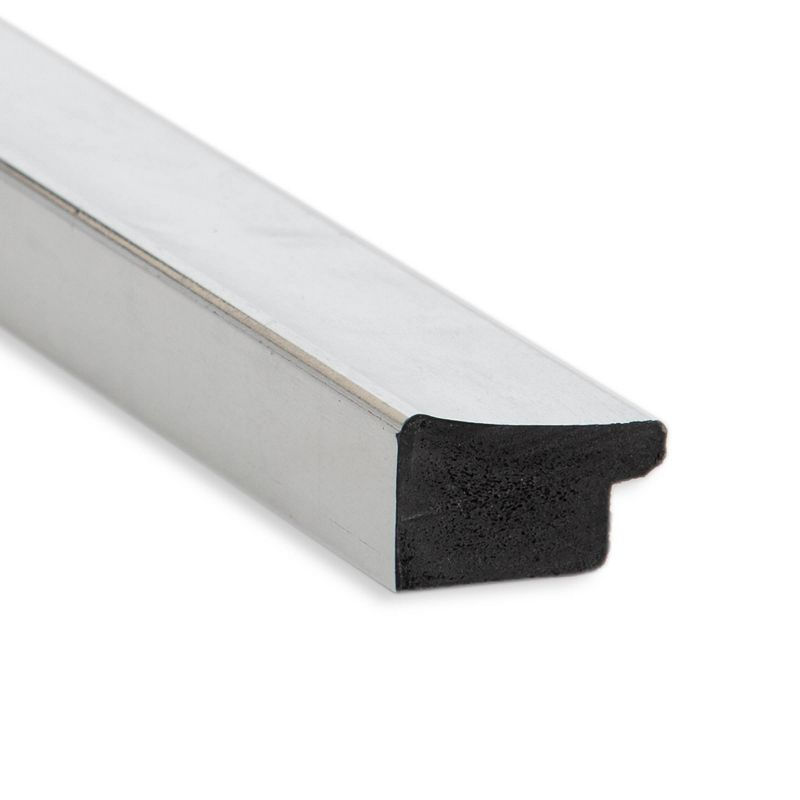 Amanti Art 20" x 26" Scratched Wave Framed Bathroom Vanity Wall Mirror Chrome : Modern Rectangle, Wall Mount