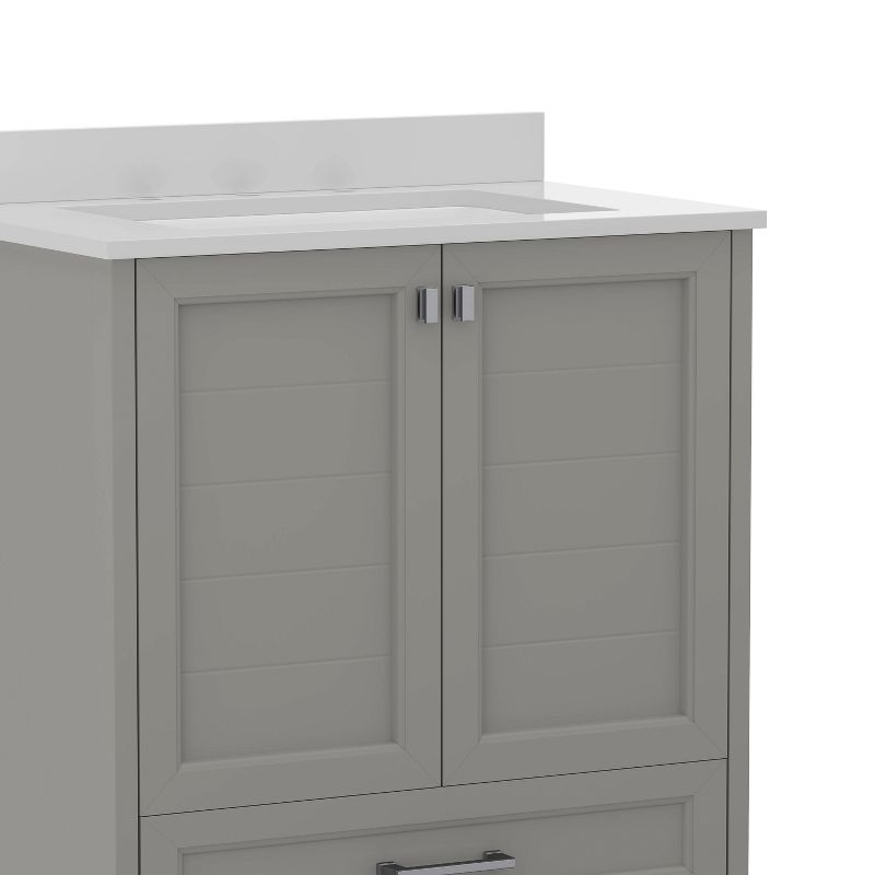Flash Furniture 30 Inch Bathroom Vanity with Undermount Sink, Cabinet, and Drawer in Gray