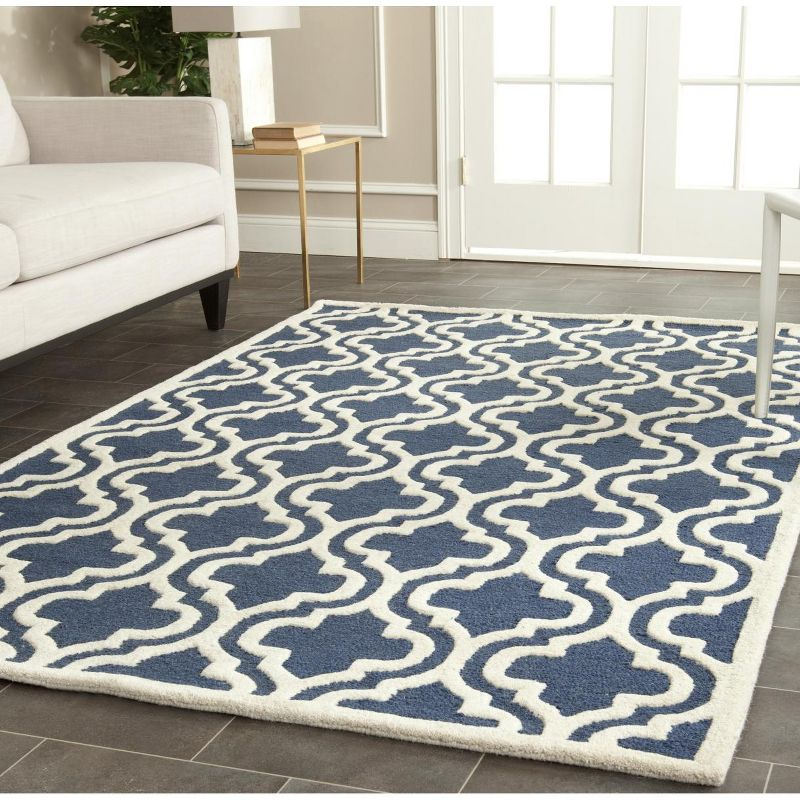 Cambridge CAM132 Tufted Indoor Accent Rug - Navy/Ivory - 3'x5' - Safavieh