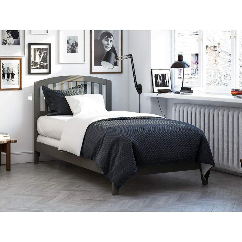 AFI Furnishings Richmond Twin Extra Long Traditional Bed with Open Footboard and Turbo Charger in Grey
