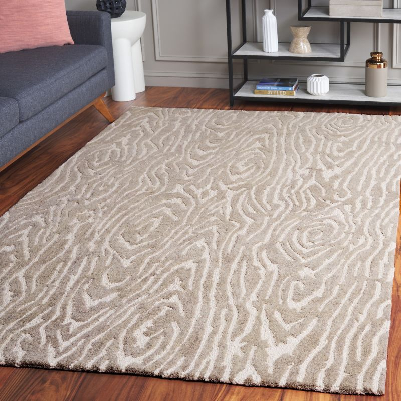 Ebony EBN550 Handmade Tufted Area Rug - Grey/Ivory - 6' X 9' - Safavieh