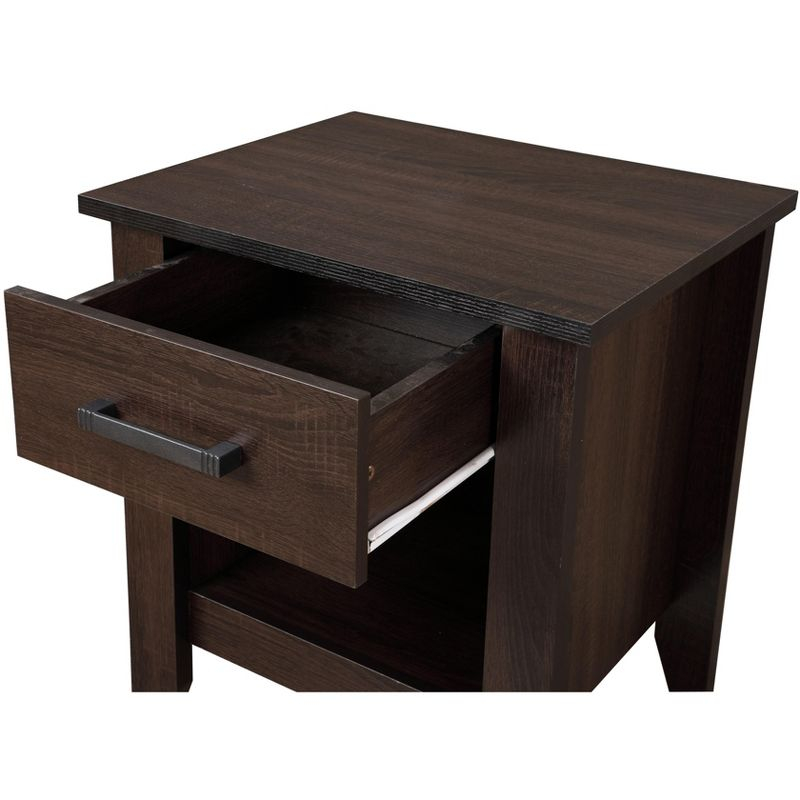Passion Furniture Lennox 1-Drawer Wenge Nightstand (24 in. H x 21 in. W x 18 in. D)