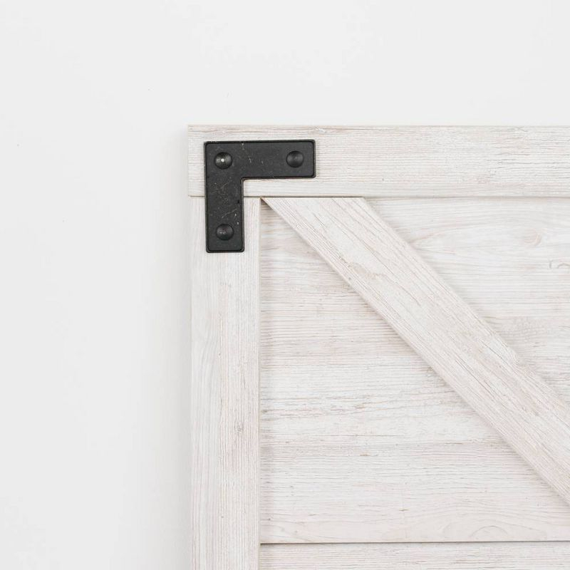 Queen Shawburn Panel Headboard White/Dark Gray - Signature Design by Ashley: Crossbuck Detail, Wood Frame Mounted