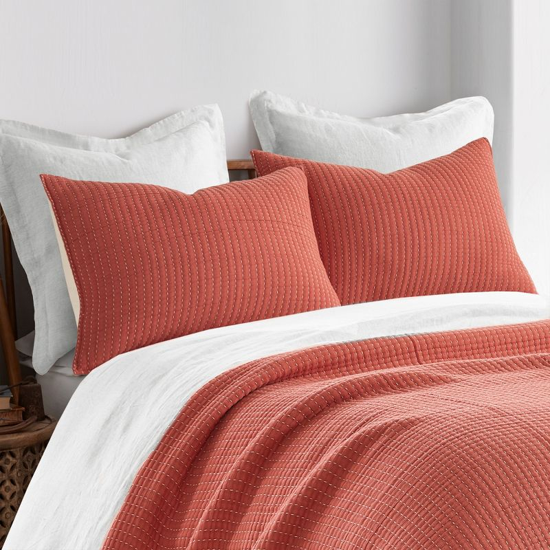 Caden Cotton Gauze Clay Coverlet - One Full/Queen Coverlet - Levtex Home