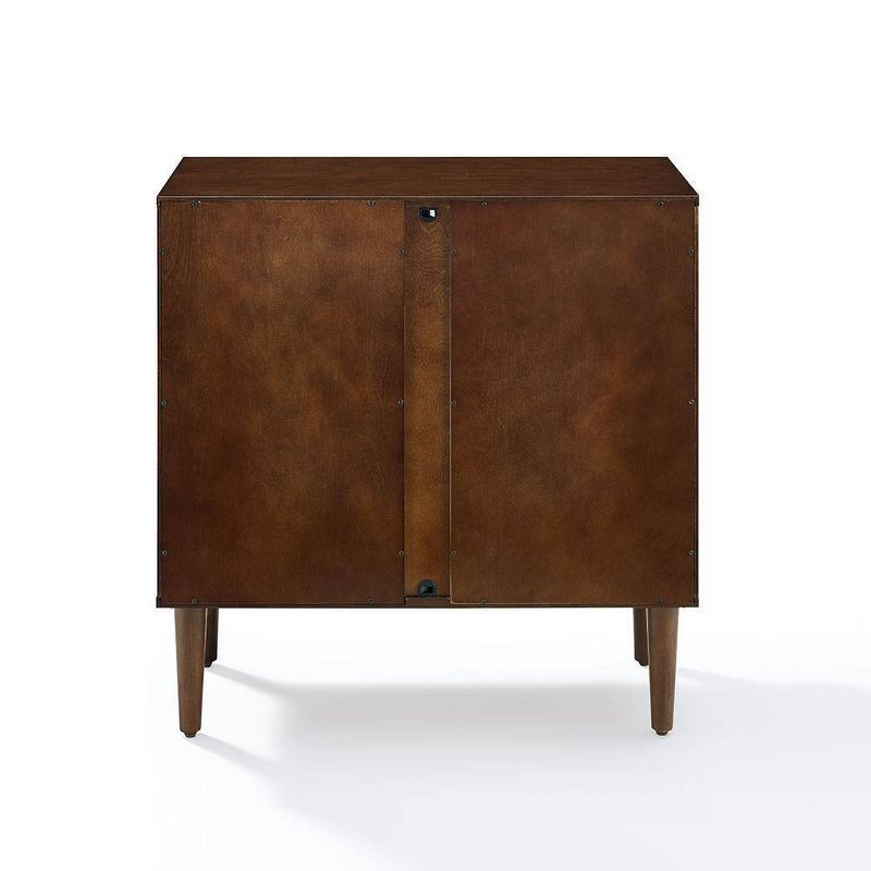 Everett Console Cabinet Mahogany - Crosley: Mid-Century Modern, Adjustable Shelf, 31"W X 14"D X 32.25"H