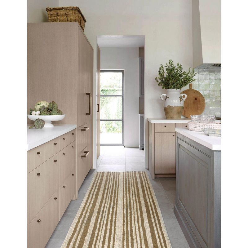 Annie Selke - Dash & Albert Calder Stripe Kelp Handwoven Jute Rug, 2x3, Kelp