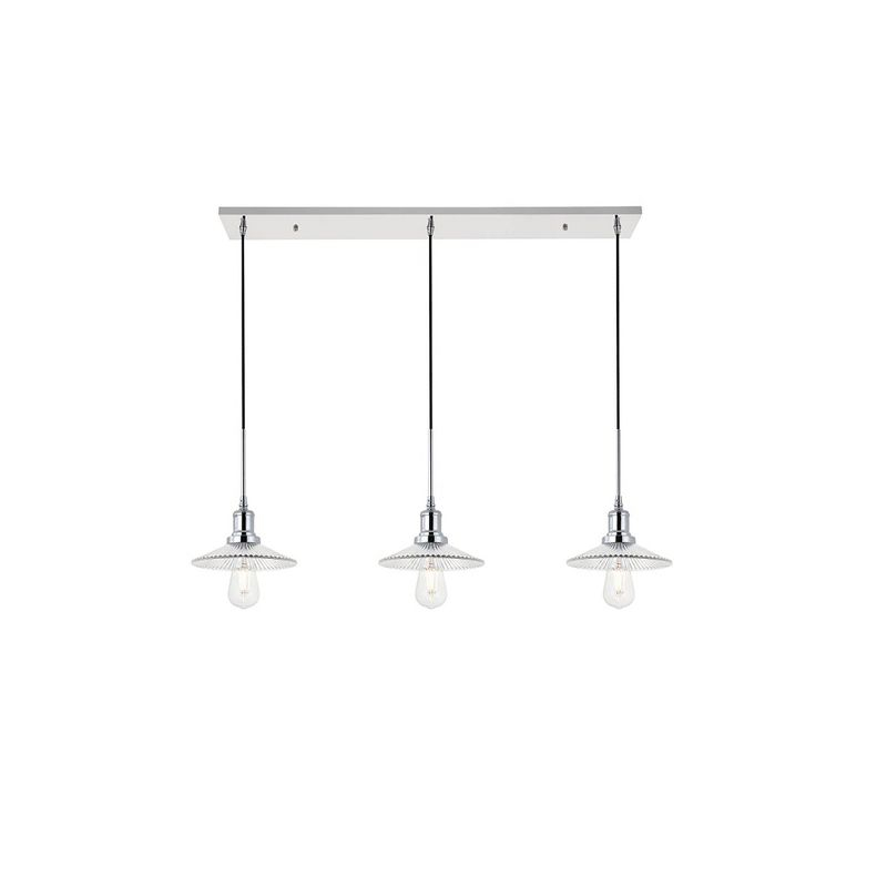 Elegant Lighting Rohan 30-Inch Satin Gold Chandelier with Metal Rings