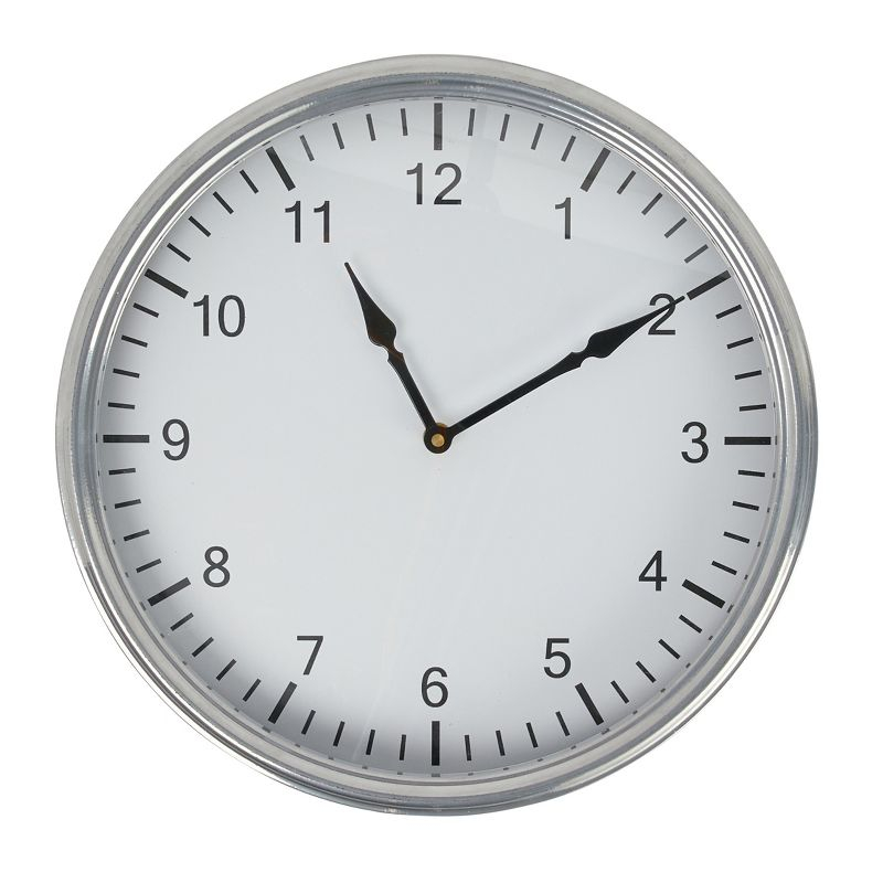 Storied Home Classic Round Metal Wall Clock, Antique Nickel Finish