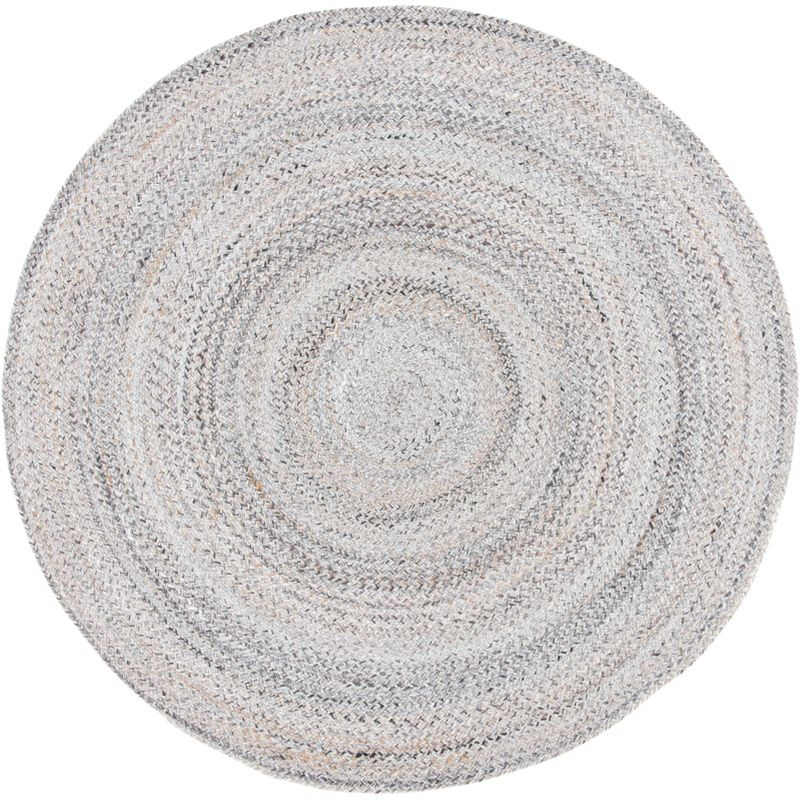 Braided BRD851 Hand Braided Area Rug - Grey - 3' round - Safavieh.