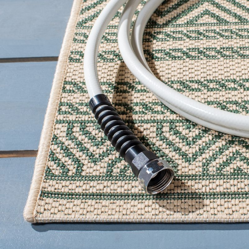 Courtyard CY6866 Power Loomed Indoor/Outdoor Area Rug - Beige/Dark Green - 8'x10' - Safavieh.