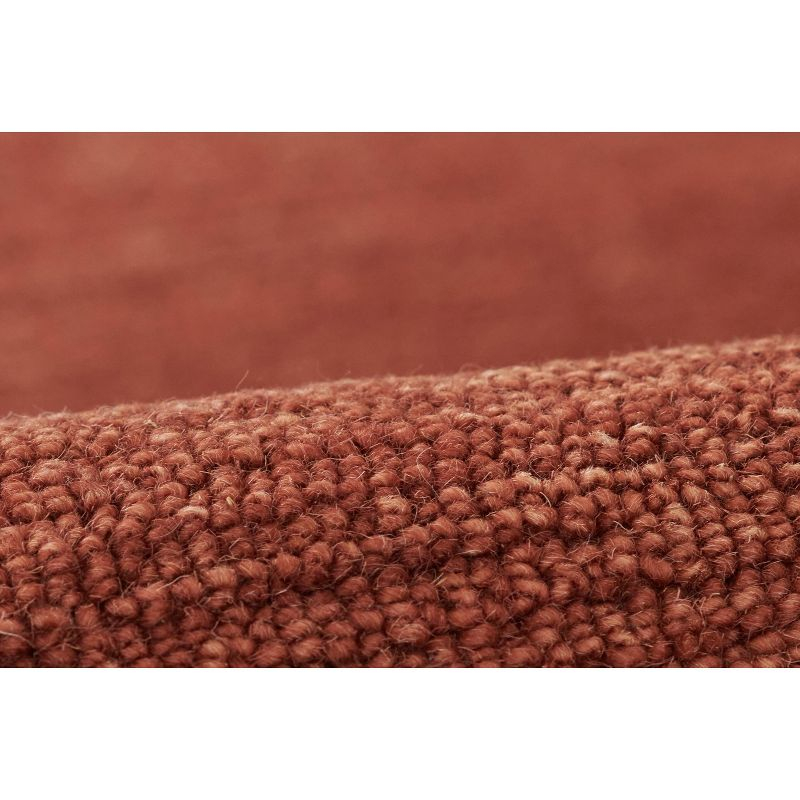 Momeni 5'x8' James Solid Handtufted Area Rug Rust: Wool, Low Pile, Indoor, Rectangle, Cotton Backing, Vacuum Care