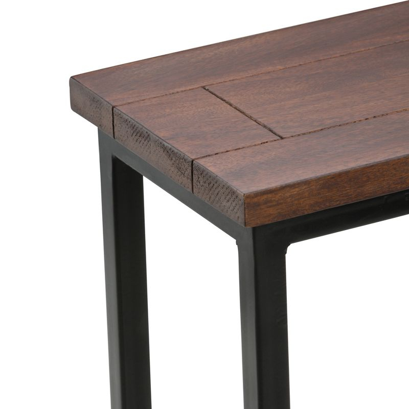 Vynxaria C-Shaped Coffee Tables - Dark Cognac Brown Elegance