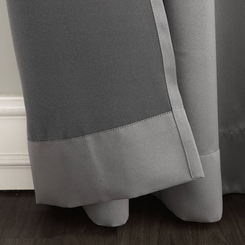54"x63" Sun Zero Room Darkening Seymour Grommet Curtain Panel Gray: Modern Energy Efficient Living Room Decor