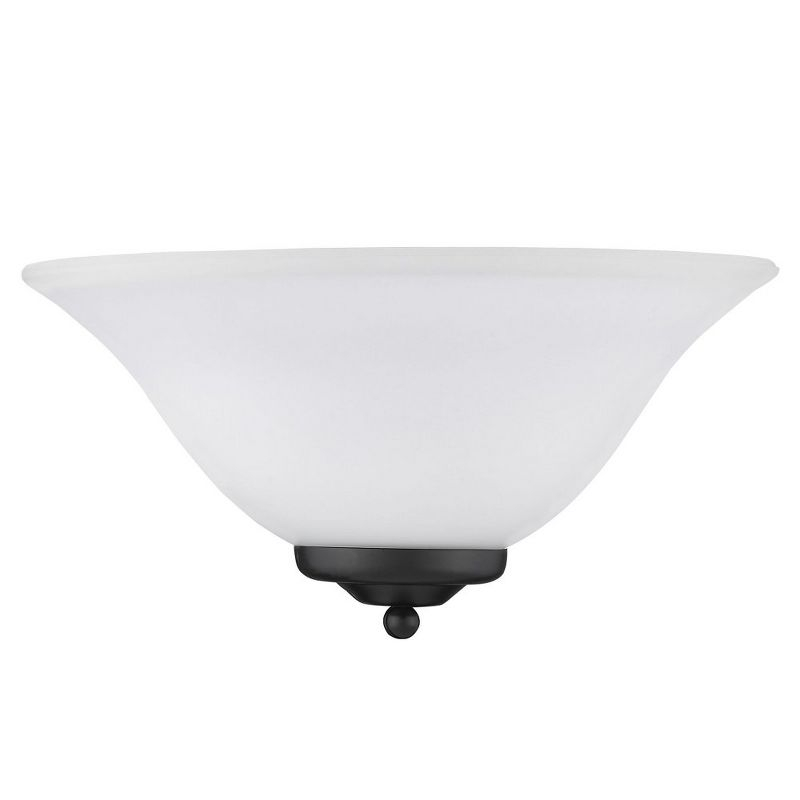 Golden Lighting Sloane 1-Light Wall Sconce in Matte Black with Opal Glass
