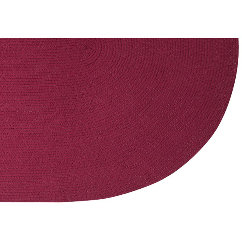 Better Trends Alpine 3Pc Collection 100% Polypropylene (36" x 54" | 18" x 54" | 18" x 28") Braided Rug Set in Burgundy Solid