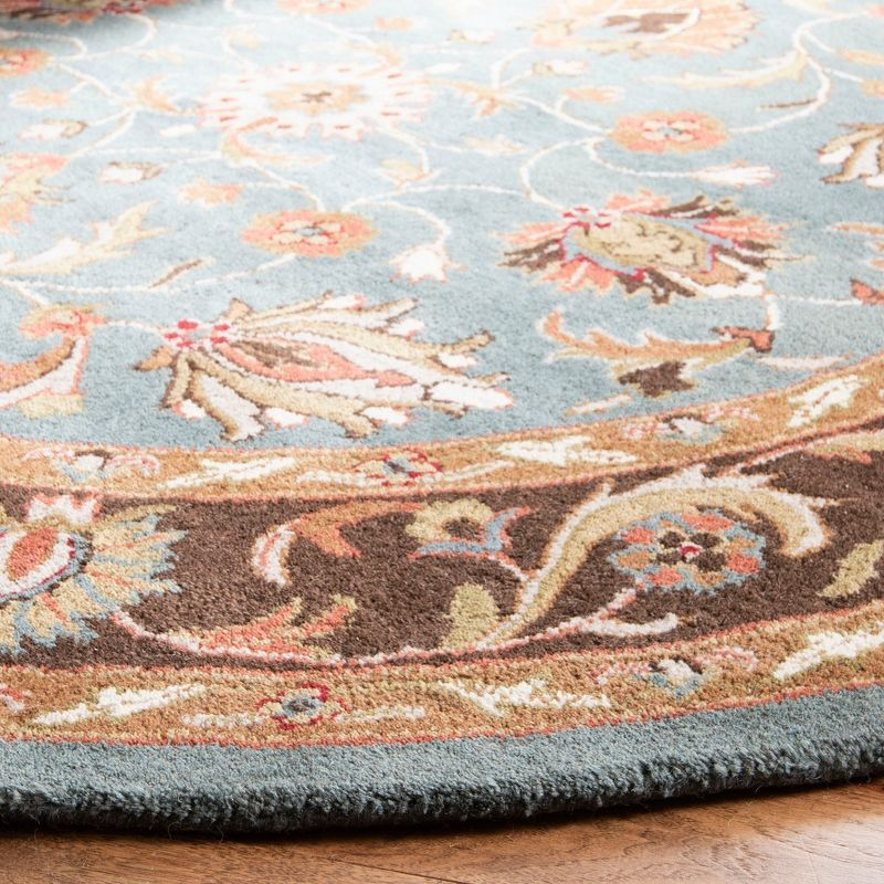 Heritage HG812 Hand Tufted Accent Rug - Blue/Brown - 3'6" Round - Safavieh.