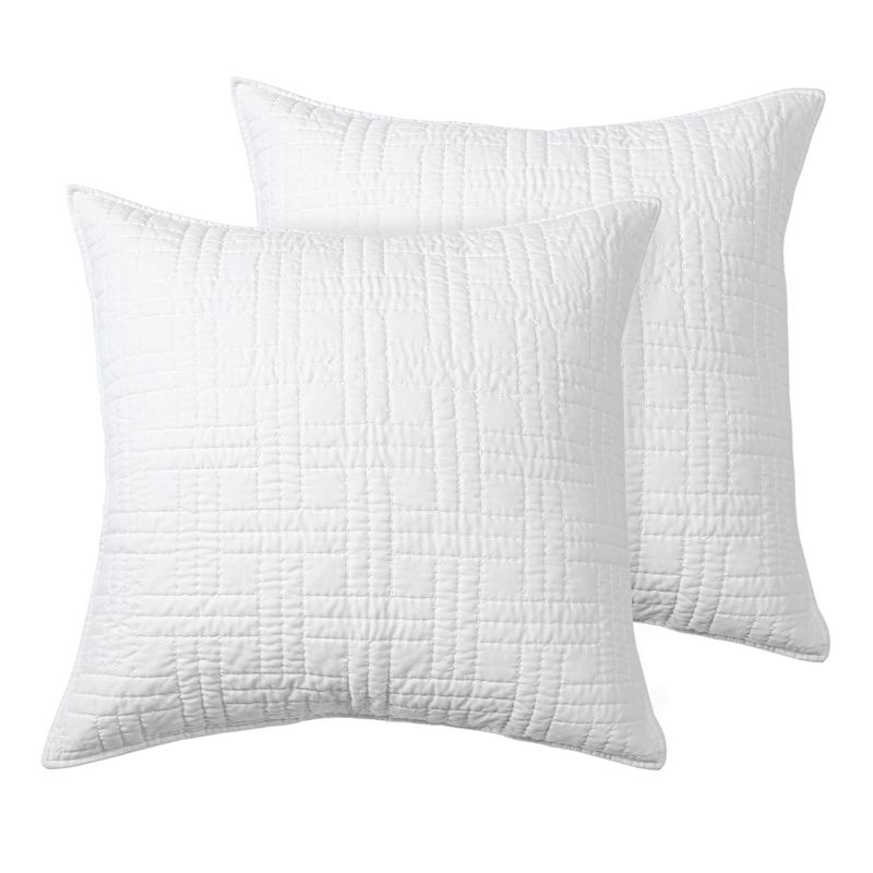 Melange Stitch White Euro Sham Set of 2 - Levtex Home