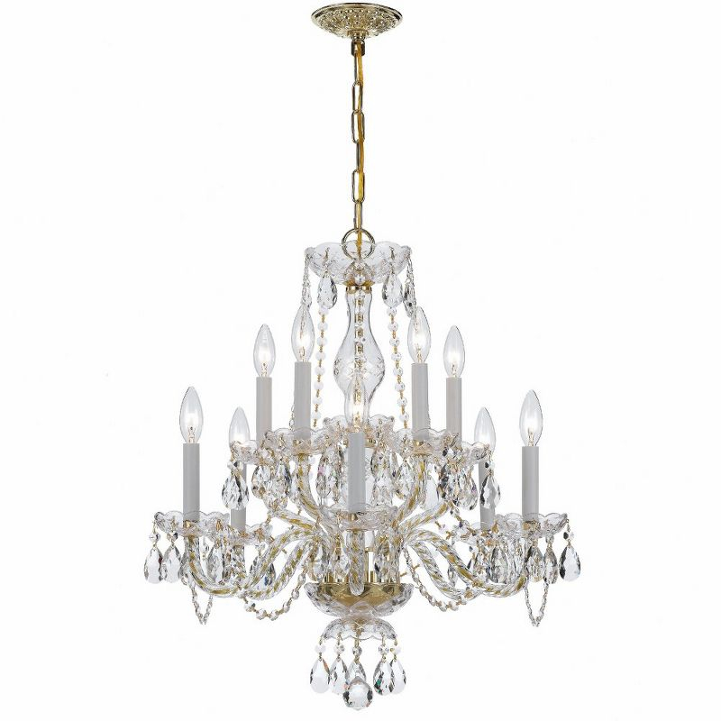 Crystorama Lighting Traditional Crystal 10 - Light Chandelier in  Polished Brass