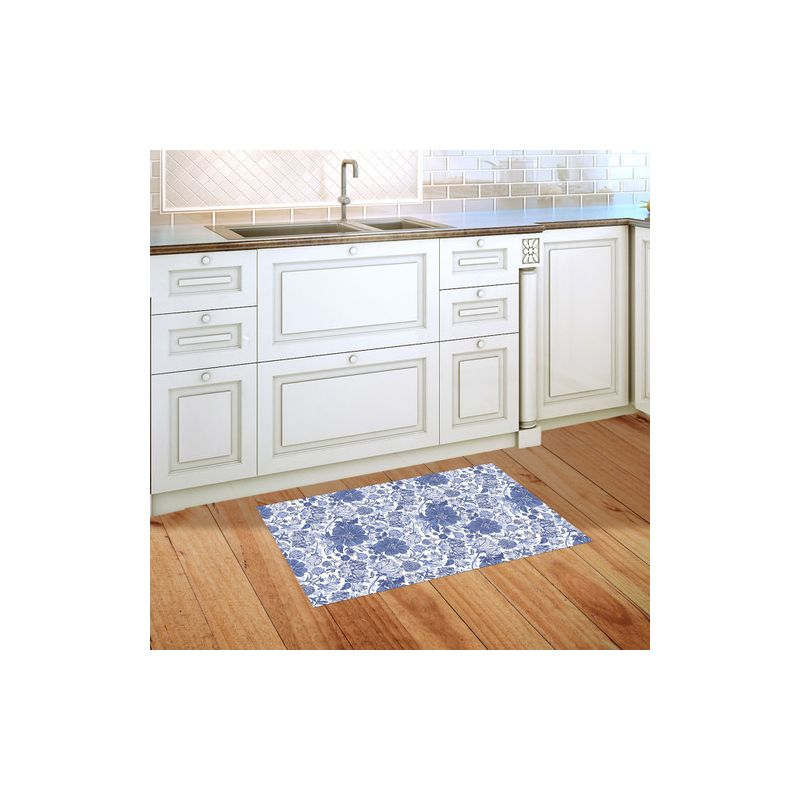 Briarwood Lane Everyday Doormat 30x18 Indoor Outdoor Blue and White Floral Doormat