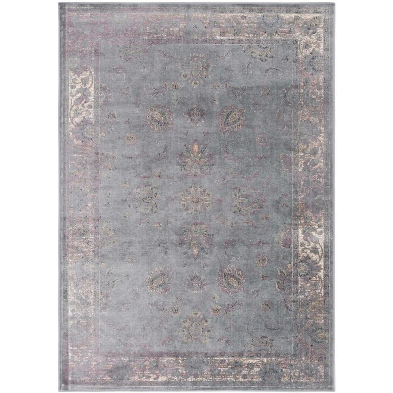 Vintage VTG117 Power Loomed Indoor Skid-Resistant Area Rug - Grey/Multi - 5'3"x7'6" - Safavieh