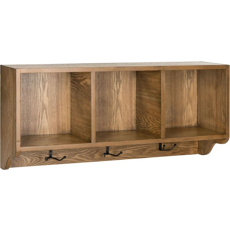 Alice Wall Shelf With Storage Compartments - Oak - Safavieh