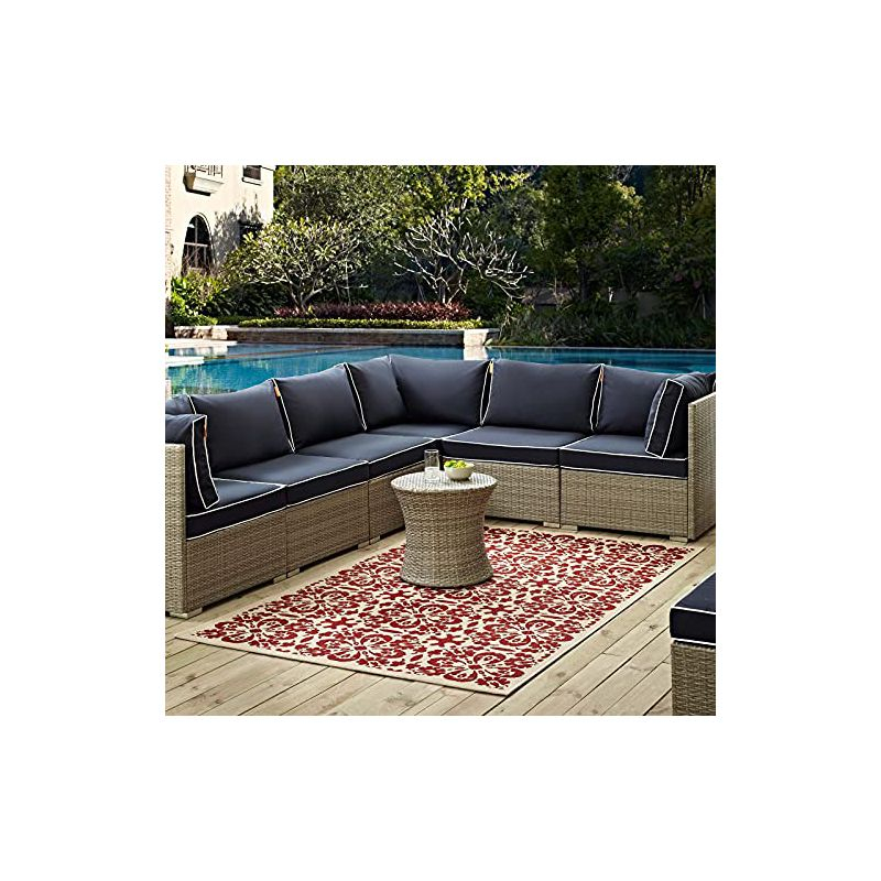 Modway Ariana Vintage Floral Trellis 4x6 Indoor and Outdoor Area Rug