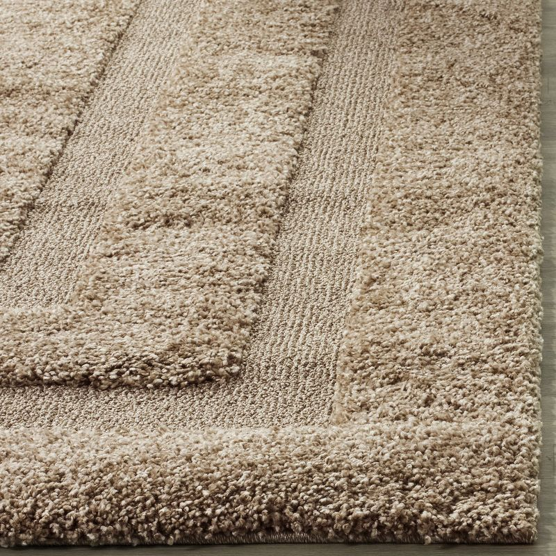 Florida Shag SG454 Power Loomed Indoor Area Rug - Beige/Beige - 4'x4' - Safavieh.