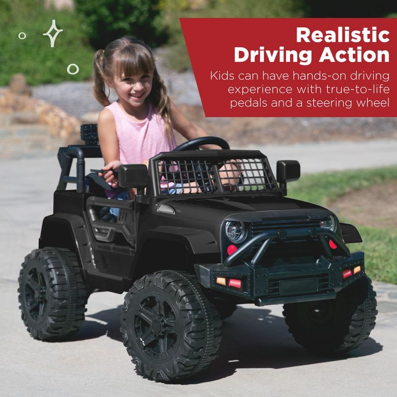 Best Choice Products 12V Kids Ride On Truck Car w/ Parent Remote Control, Spring Suspension, LED Lights - Black