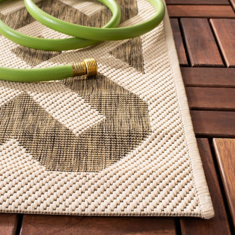 Courtyard CY6915 Power Loomed Indoor and Outdoor Accent Rug - Brown/Bone - 2'7"x5' - Safavieh