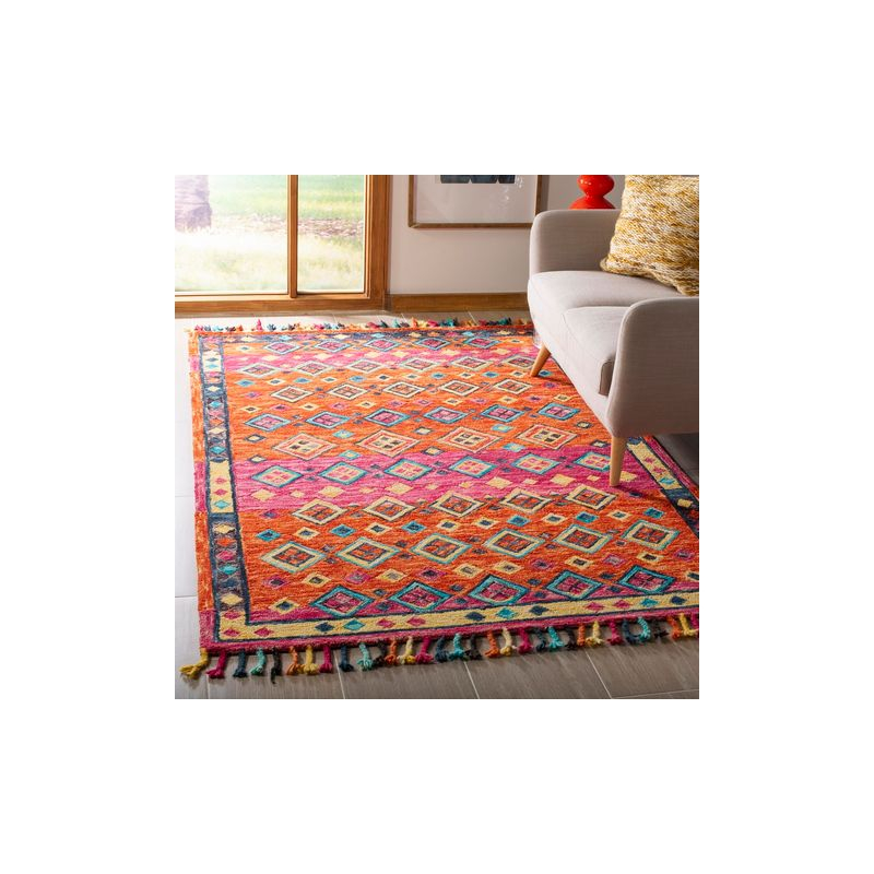 Aspen APN138 Hand Tufted Area Rug - Orange/Fuchsia - 4'x6' - Safavieh.