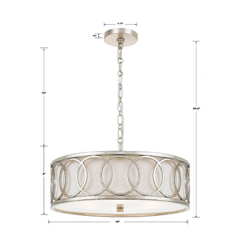 Crystorama Lighting Graham 6 - Light Pendant in  Antique Silver