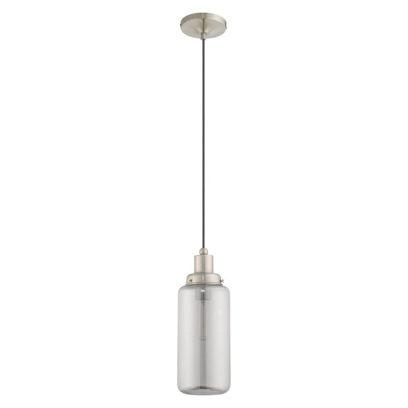 Livex Lighting Art Glass 1 - Light Pendant in  Brushed Nickel