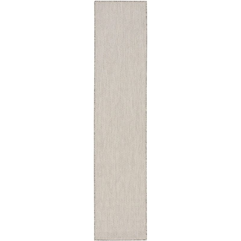 Nourison 2'2" x 8' Courtyard Modern Easy Care Flatweave Indoor Outdoor Runner Rug Ivory/Silver