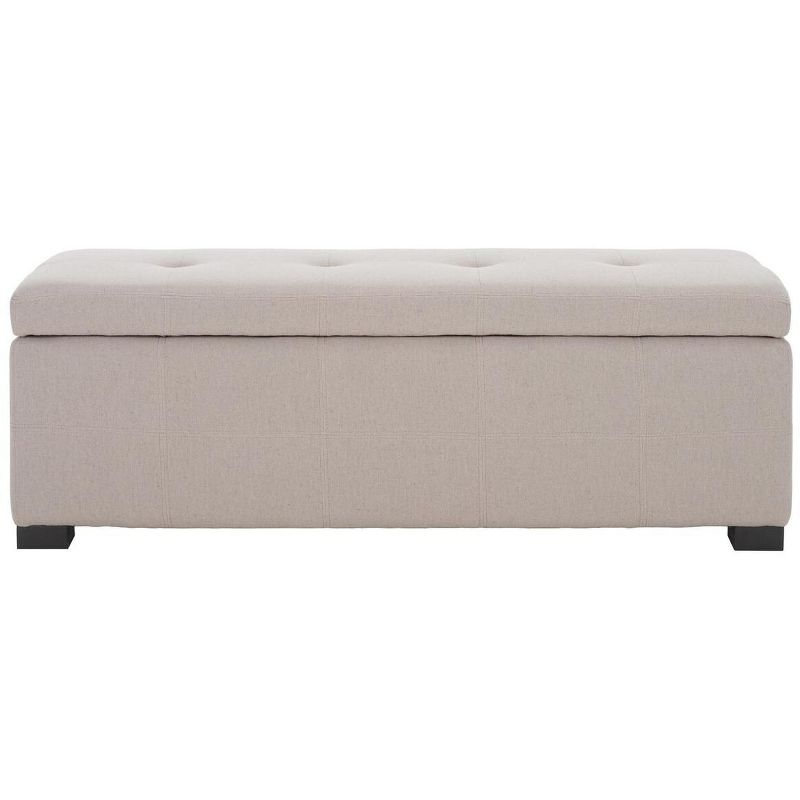 Maiden Tufted Storage Bench Large - Taupe - Safavieh
