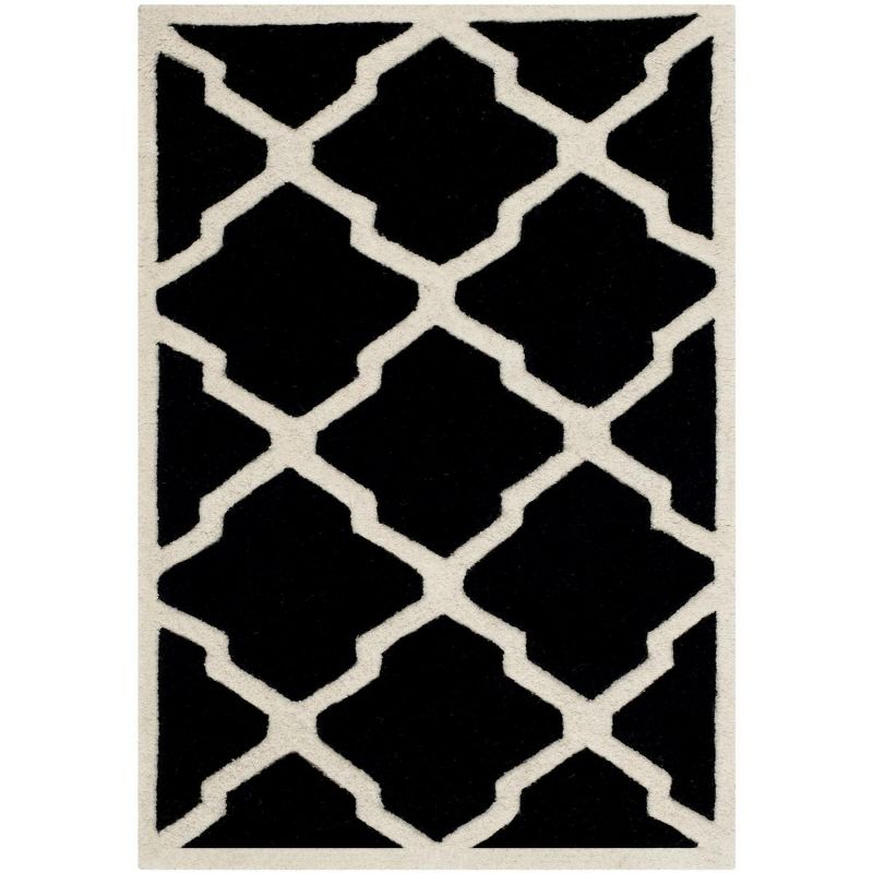 Chatham CHT735 Hand Tufted Accent Rug Black / Ivory 2' X 3' - Safavieh.