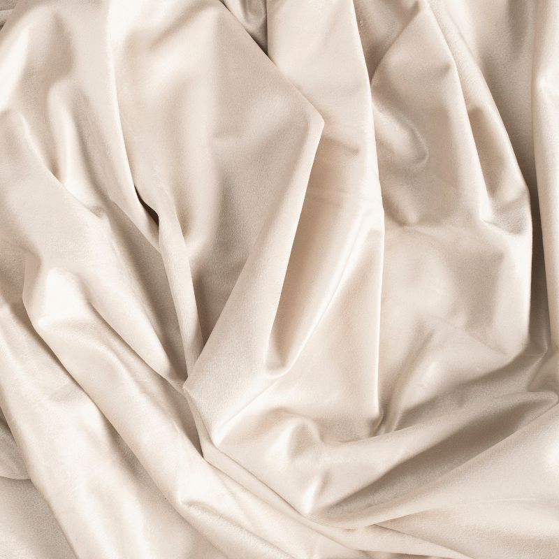 Ricardo Velvet Rod Pocket w/Back Tabs Scalloped Valance w/Backout Lining 50x17 Bone