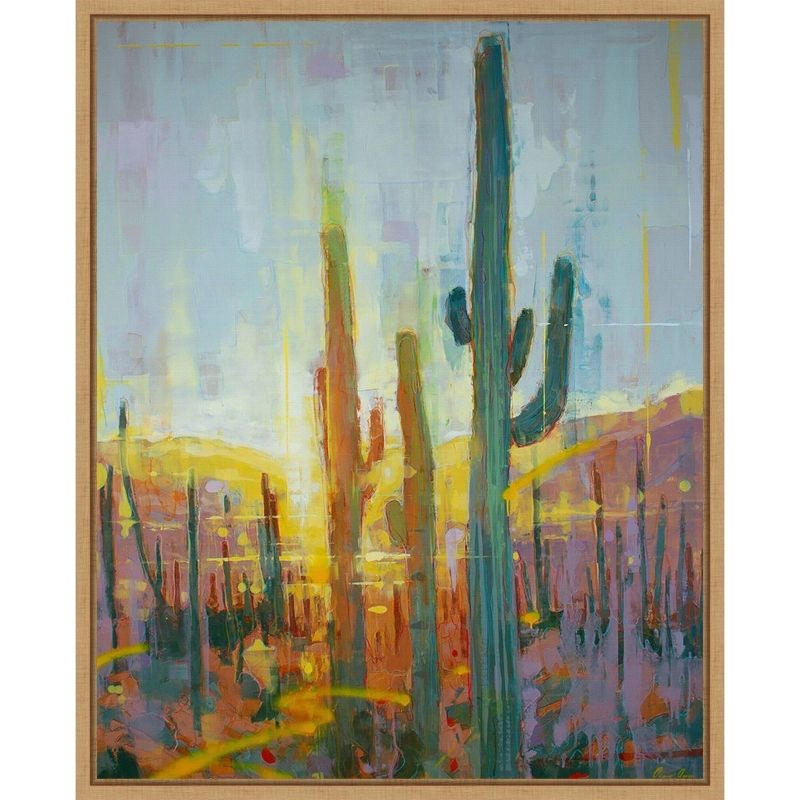 Amanti Art 23"x28" Sonoran Golden Glow by James Ayers Framed Canvas Wall Art Print