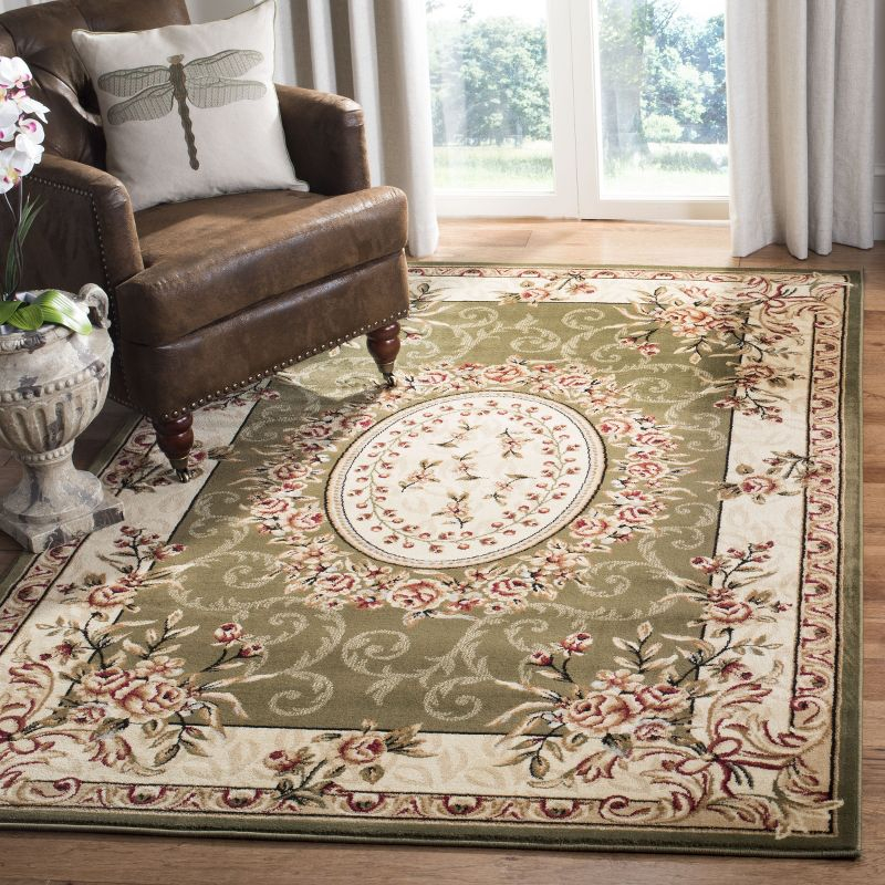 Lyndhurst LNH328 Power Loomed Area Rug - Sage/Ivory - 9'x12' - Safavieh
