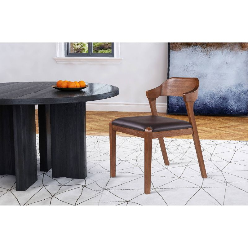 Rasmus Dining Chair Chestnut - Boraam: Acacia Wood, Faux Leather, Easy-to-Clean, 250lb Capacity