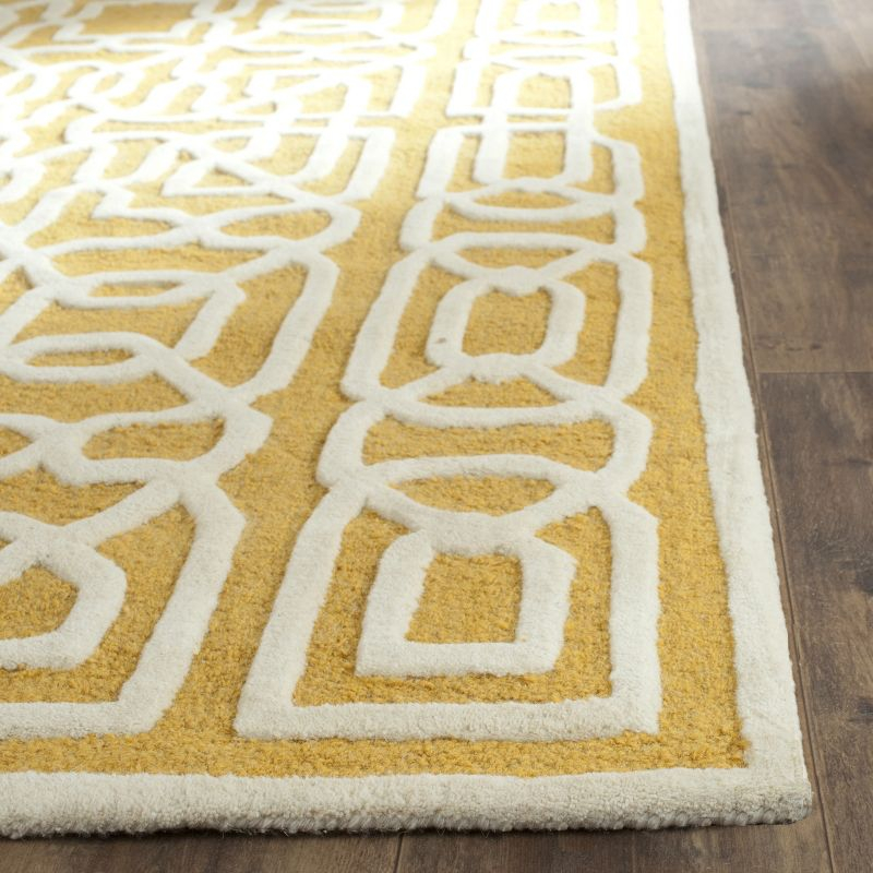 Cambridge CAM570 Tufted Indoor Area Rug - Gold/Ivory - 6'x6' - Safavieh